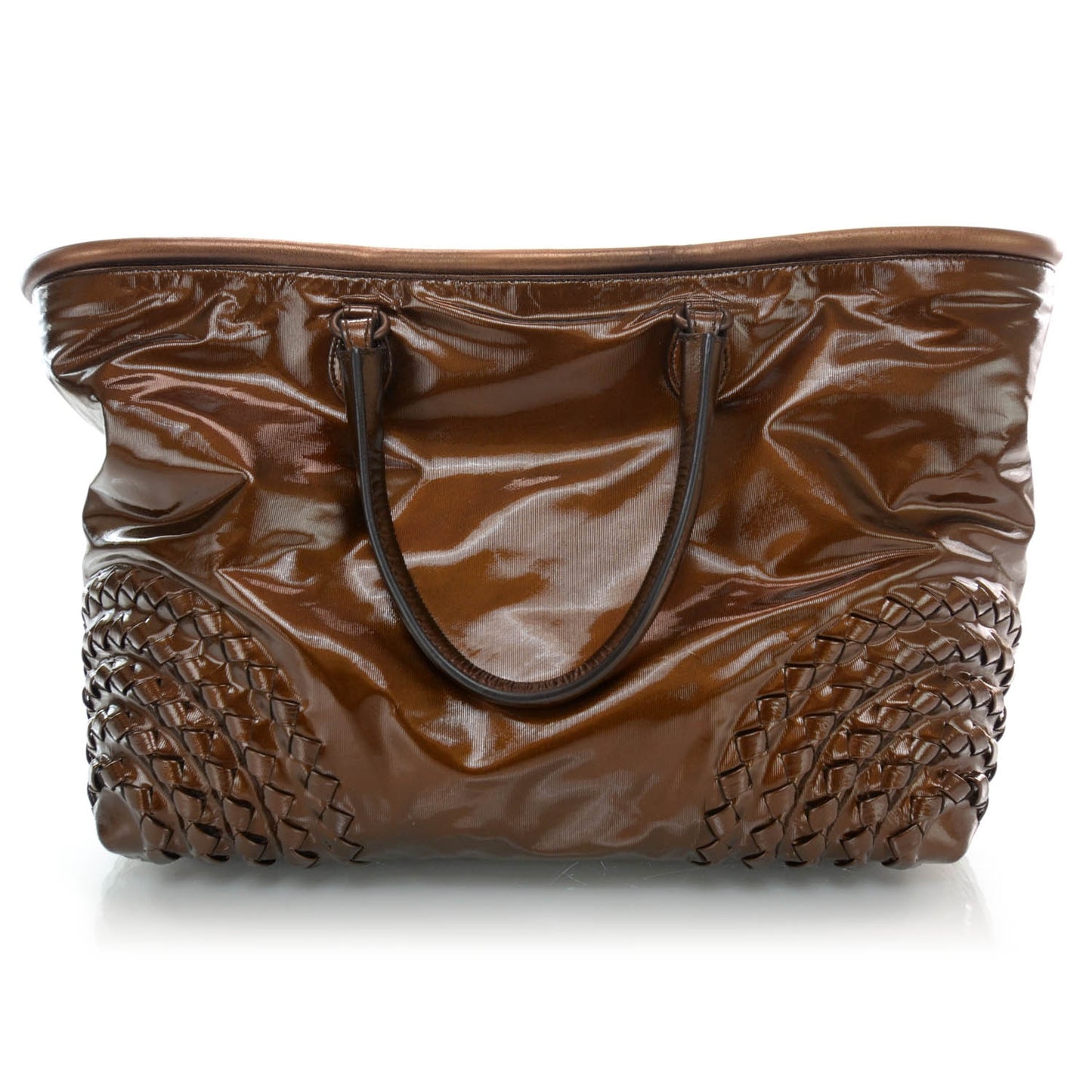 Vernice Grosgrain Intrecciato Tote Copper