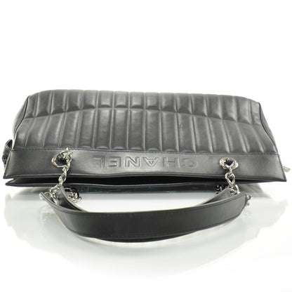 Chanel Vertical Quilted Leather Lax East West Shoulder Bag Black 6 of 10