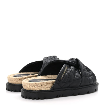 Christian Dior Calfskin Cannage Dtwist Espadrille Platform Sandals 35.5 Black 4 of 9
