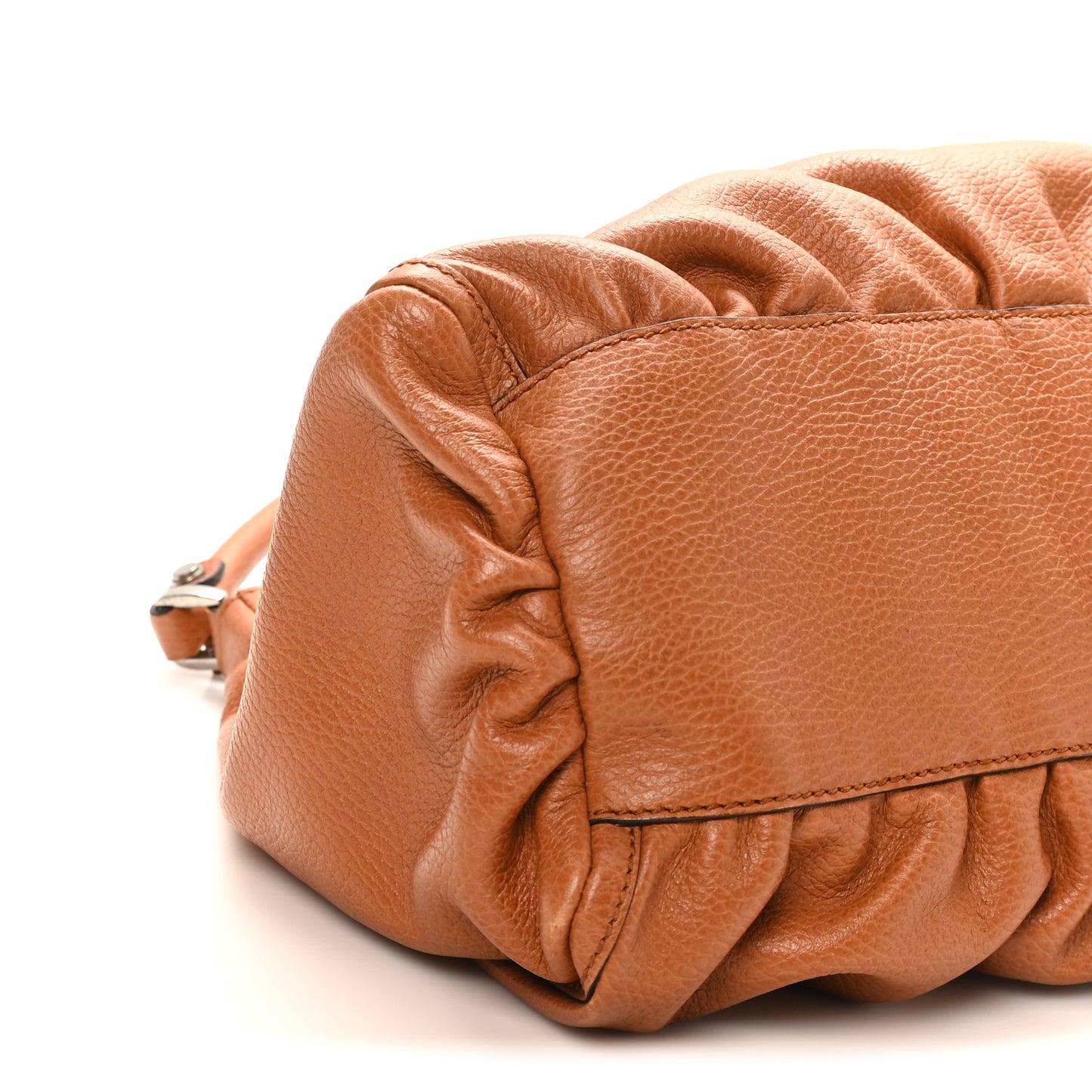 Calfskin Large D Gold Ring Hobo Brown