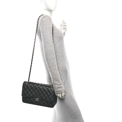 Chanel Lambskin Quilted Jumbo Double Flap Black 3 of 12