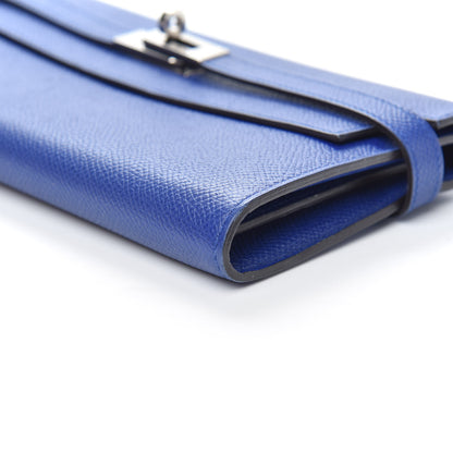 Hermes Epsom Kelly Longue Wallet Bleu Electrique 10 of 11