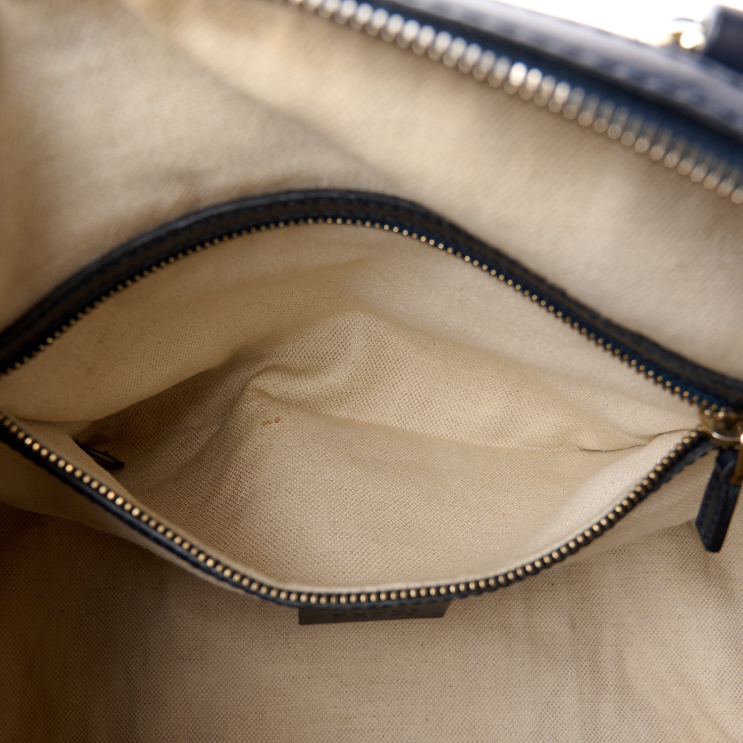 Gucci Monogram Selleria Calfskin Vintage Web Medium Boston Beige Blue 6 of 21