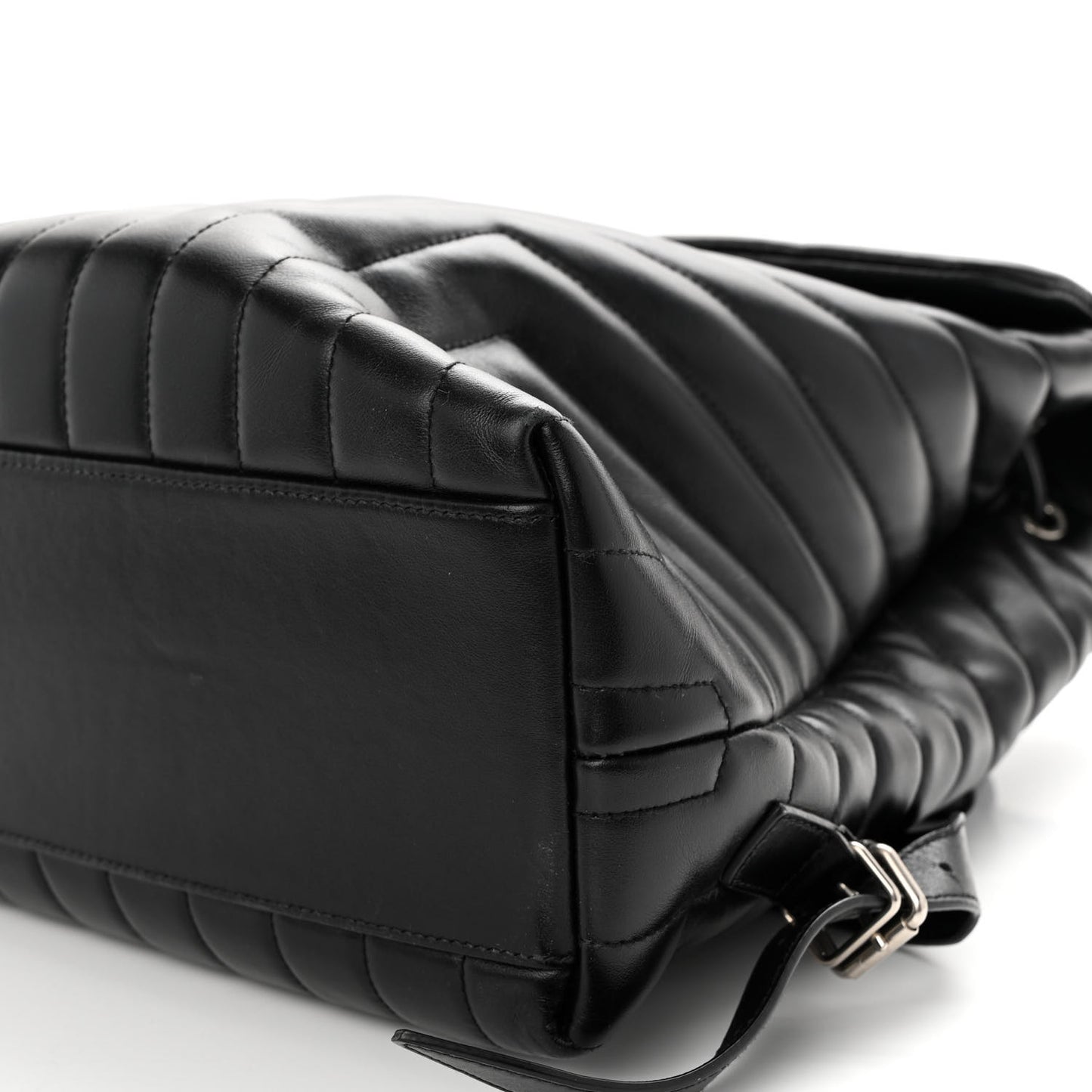 Calfskin Y Quilted Monogram Medium Loulou Backpack Black