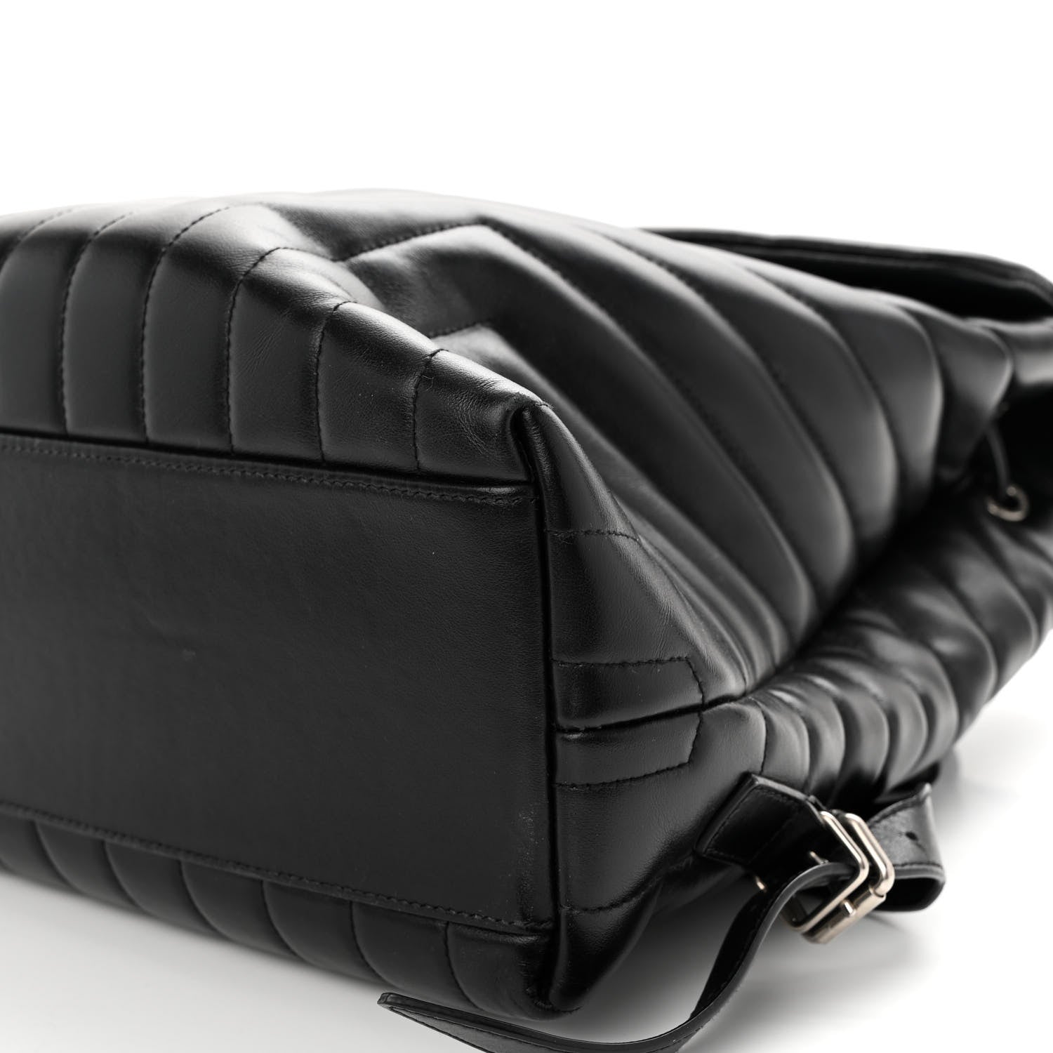 Saint Laurent Calfskin Y Quilted Monogram Medium Loulou Backpack Black 10 of 11