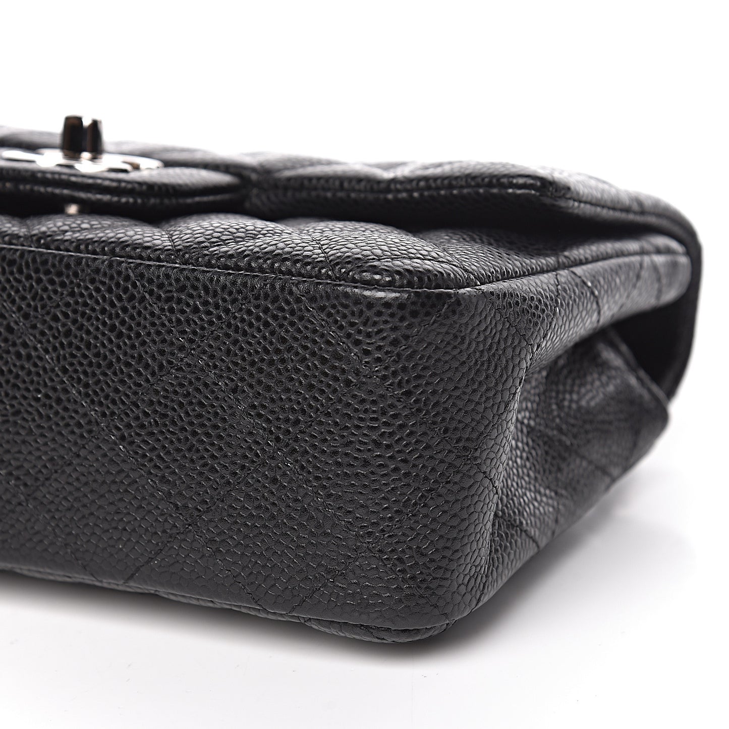 Caviar Quilted Mini Rectangular Flap Black