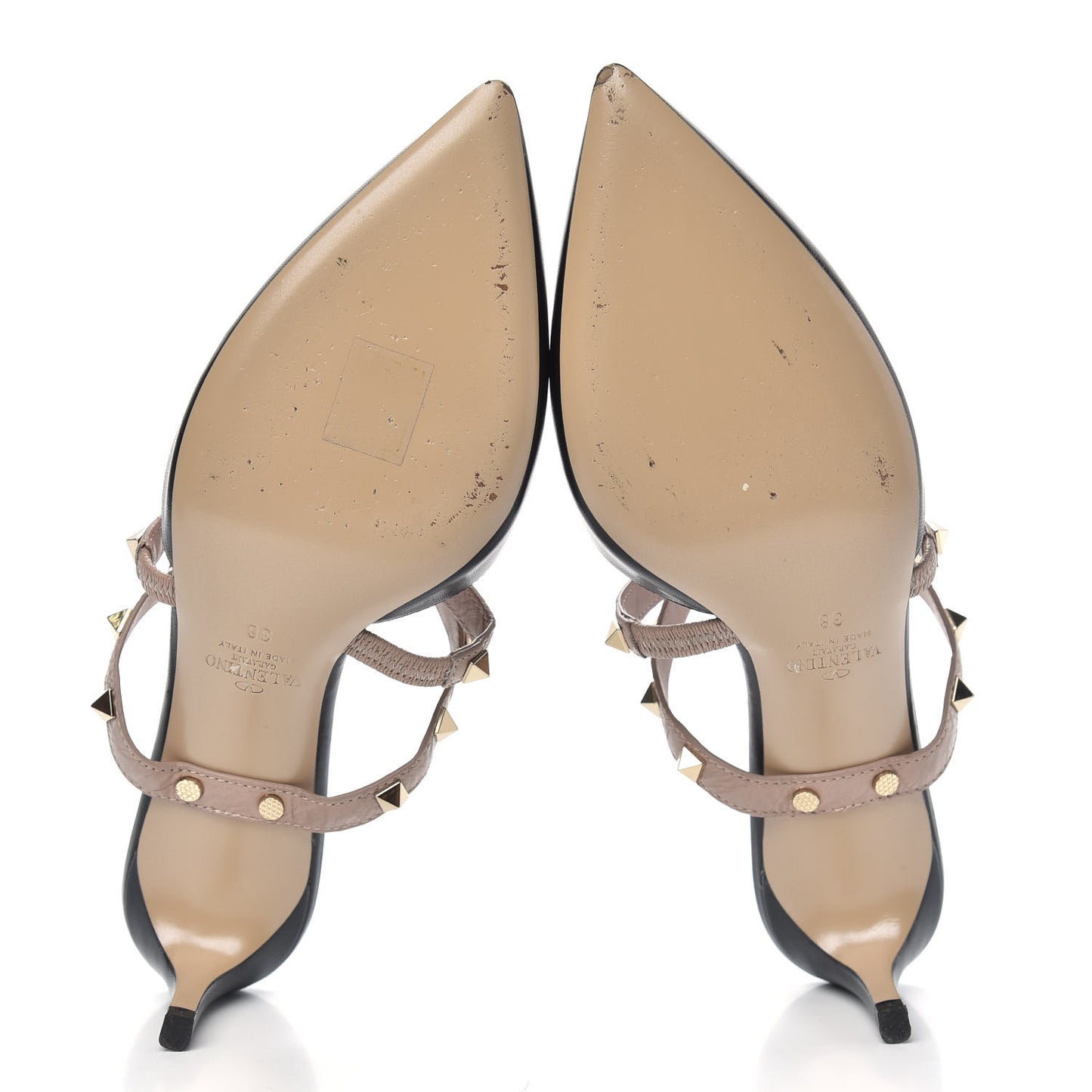 Nappa Rockstud Criss Cross 55mm Mules 38 Black Poudre