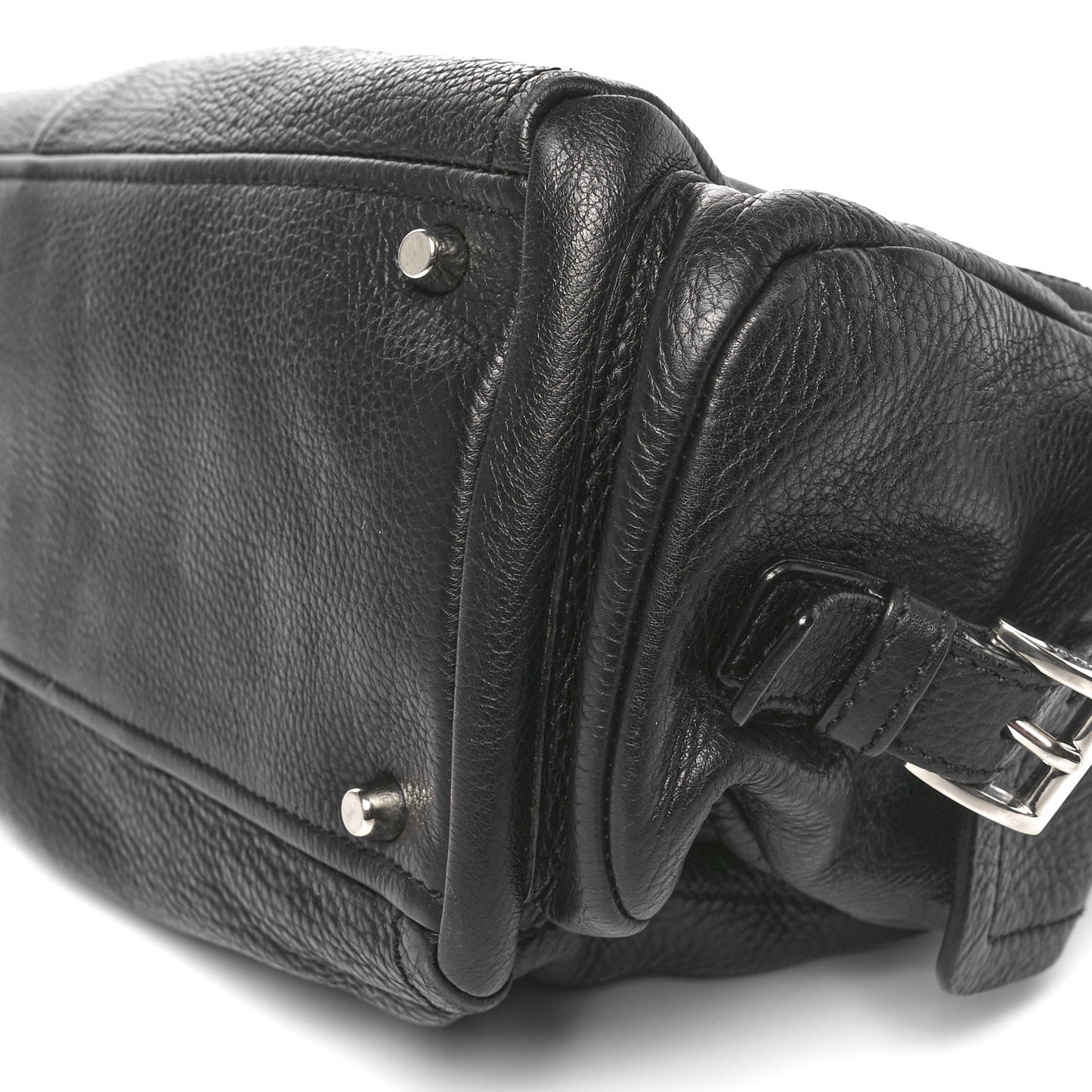 Vitello Daino Side Pocket Tote Black