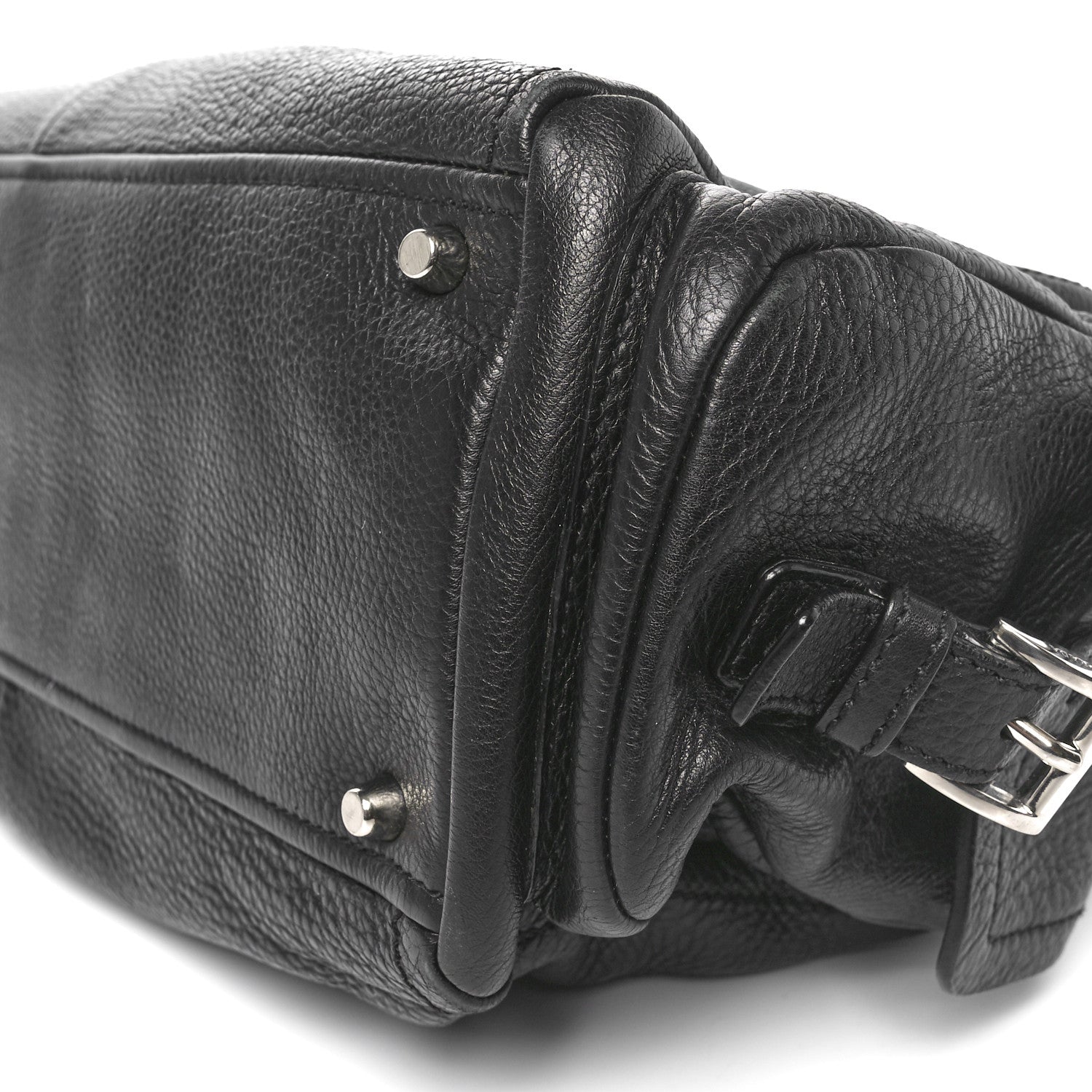 Prada Vitello Daino Side Pocket Tote Black 8 of 8