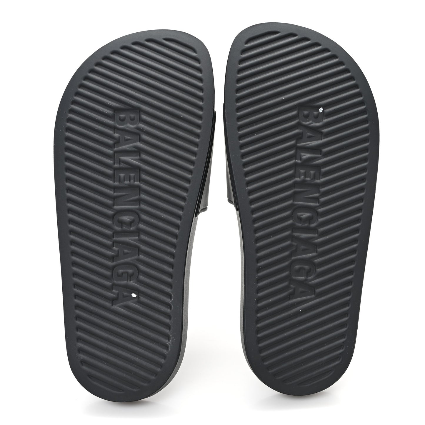 Rubber Paris Logo Womens Slide Sandals 35 Black