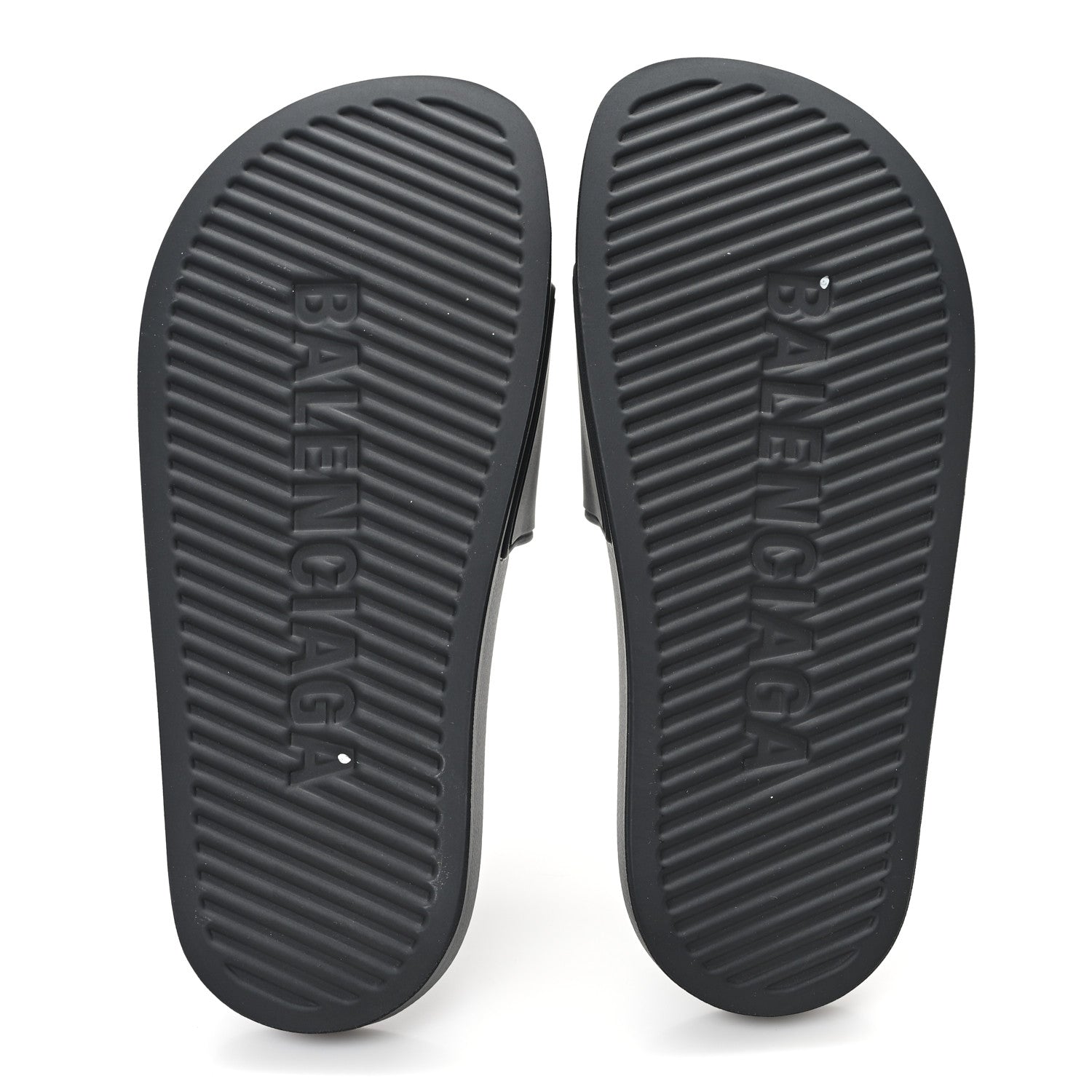 Balenciaga Rubber Paris Logo Womens Slide Sandals 35 Black 6 of 9