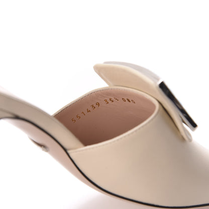 Gucci Malaga Kid Crystal Square G Madelyn Mules 35.5 Vintage White 8 of 10