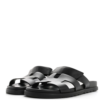 Hermes Calfskin Womens Chypre Sandals 39 Black 4 of 11