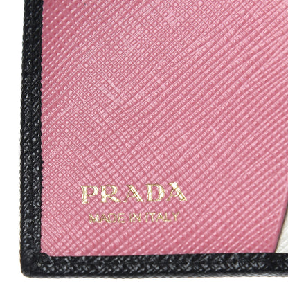 Prada Saffiano Multicolor Compact Wallet Black Soleil 6 of 7