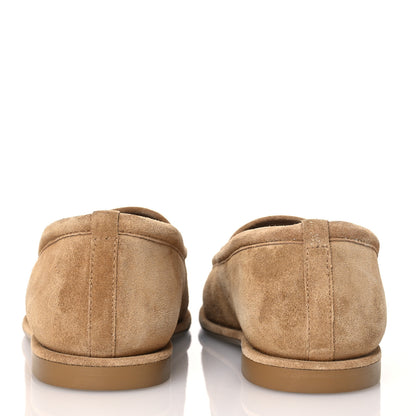 Chanel Suede Calfskin CC Loafers 37 Dark Beige 5 of 12