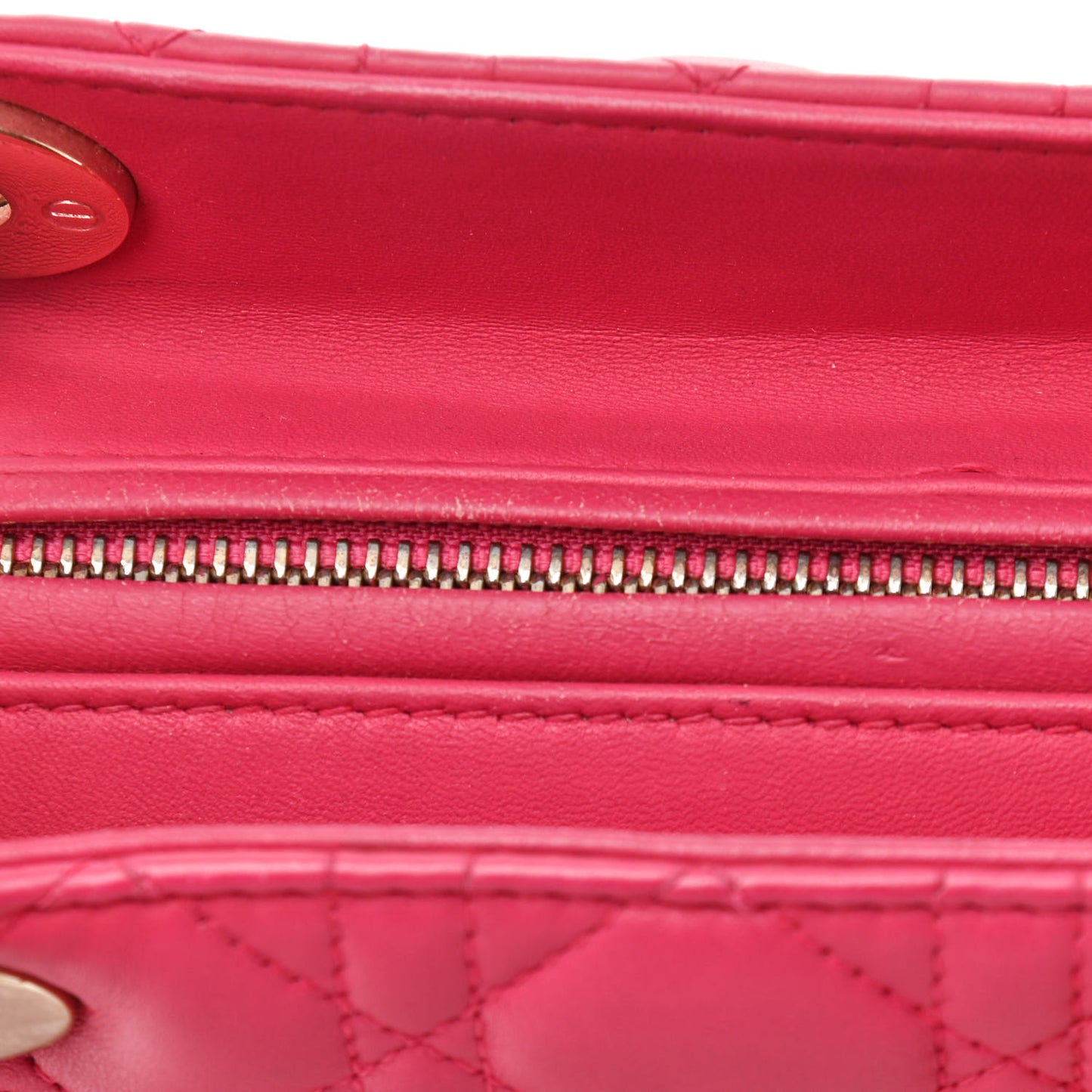 Lambskin Cannage Medium Lady Dior Pink