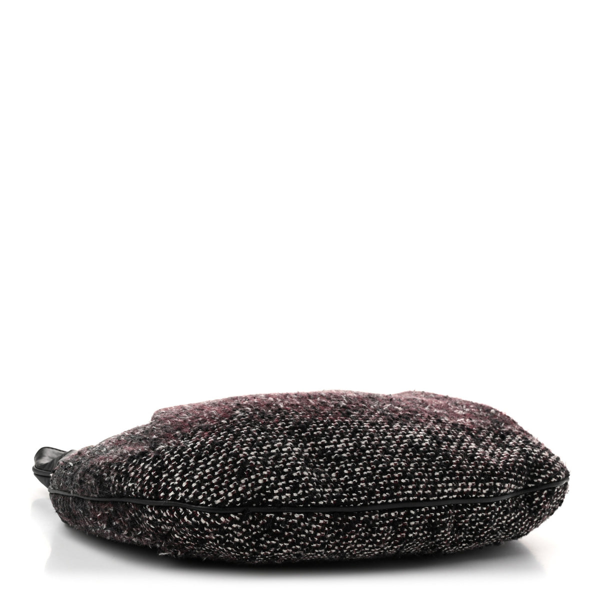 Calfskin Tweed Coco Pleats Hobo Black Burgundy