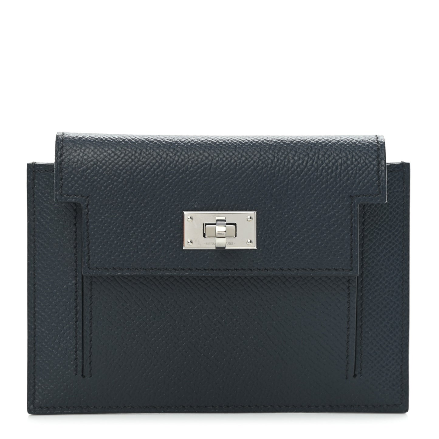 Epsom Kelly Pocket Compact Wallet Bleu Indigo