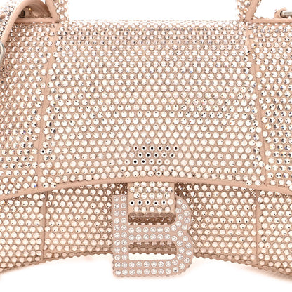 Balenciaga Strass Suede Hourglass Top Handle Bag XS Rose Gold 9 of 11