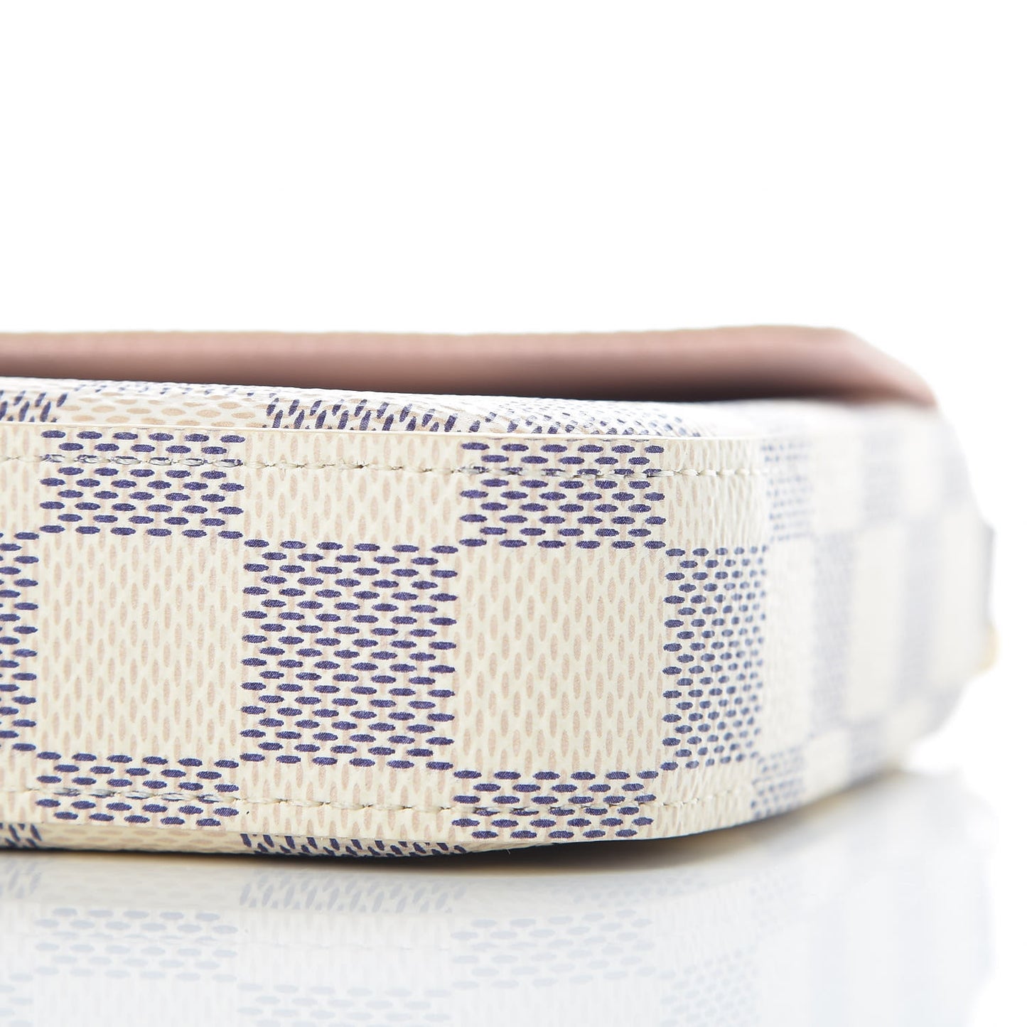 Damier Azur Pochette Felicie Chain Wallet Rose Ballerine