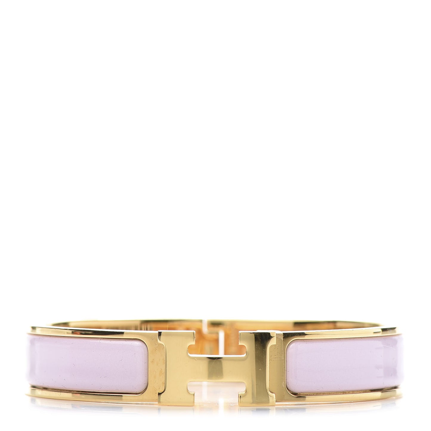 Enamel Narrow Clic Clac H Bracelet GM Rose Dragee