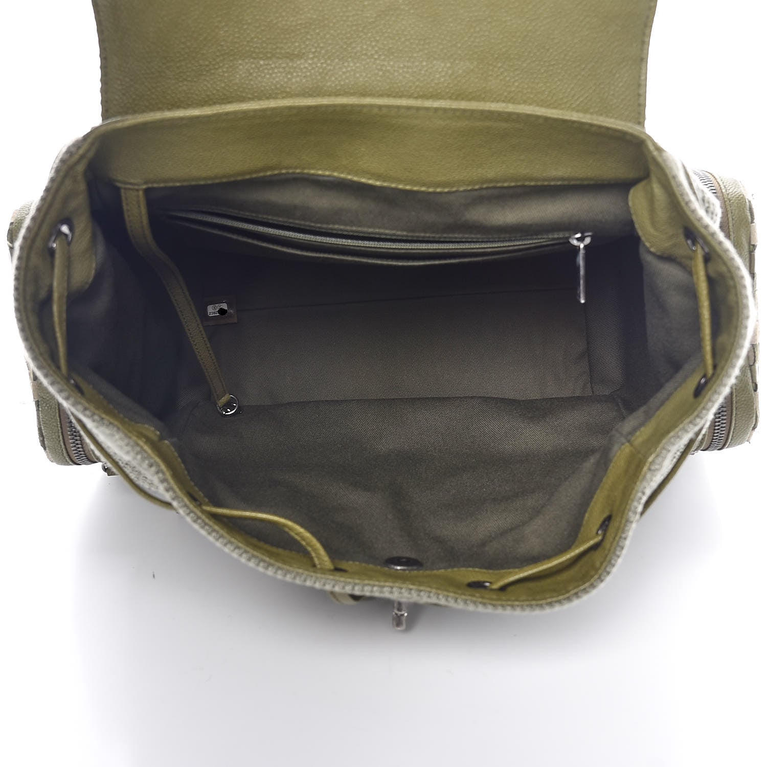 Chanel Tweed Canvas Cuba Pocket Backpack Khaki 5 of 12