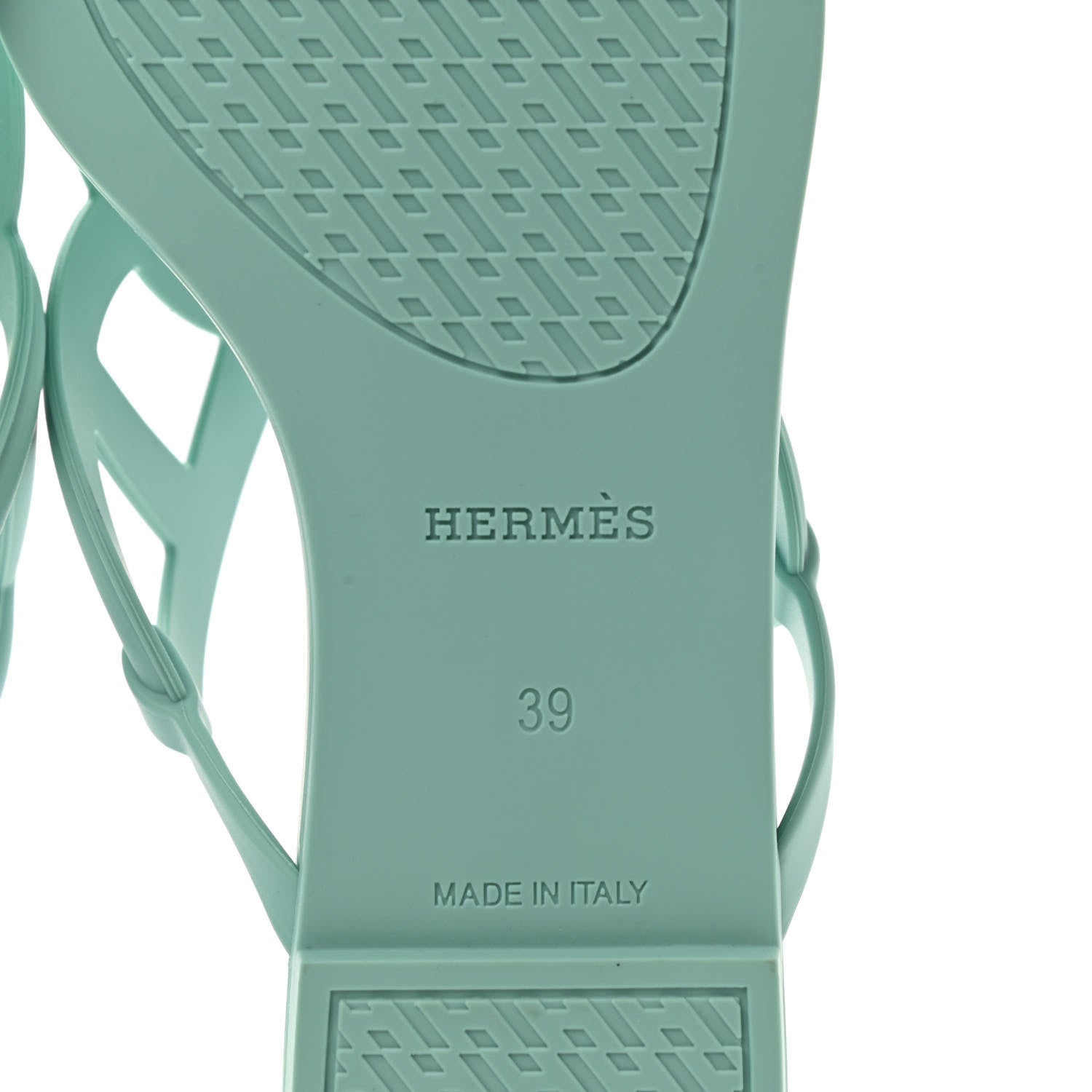 Hermes Rubber Womens Egerie Sandals 39 Vert Embrun 6 of 8
