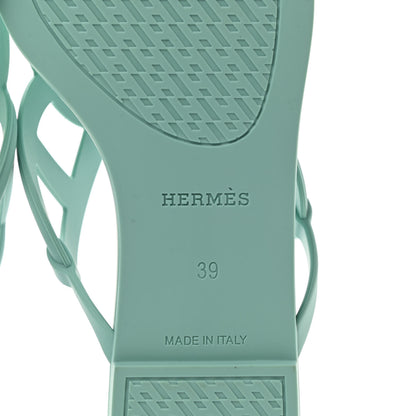 Hermes Rubber Womens Egerie Sandals 39 Vert Embrun 6 of 8