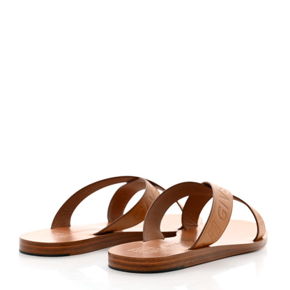 Givenchy Calfskin Logo Strap Sandals 39.5 Tobacco 4 of 8