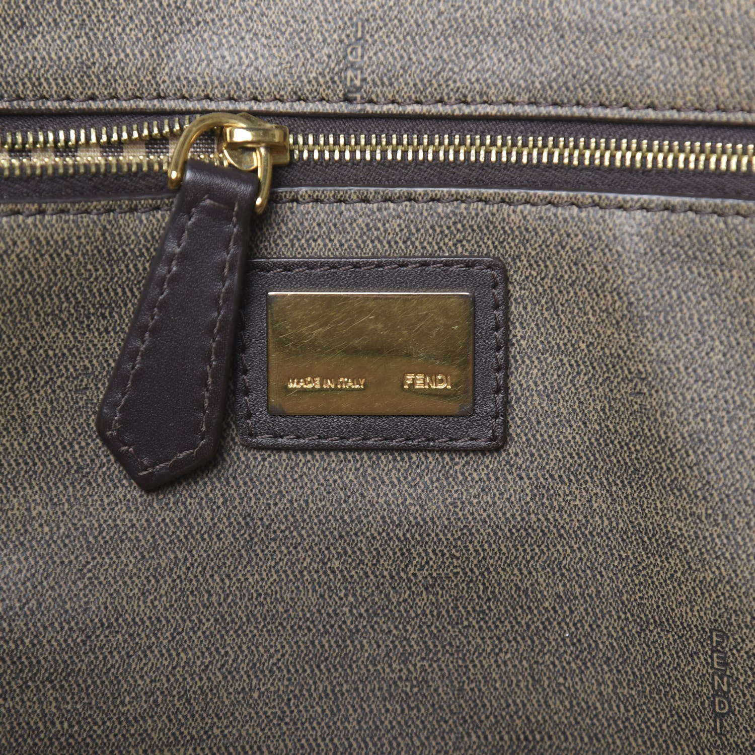 Fendi Zucca Spalmati Medium Roll Tote Tobacco Moro 6 of 23