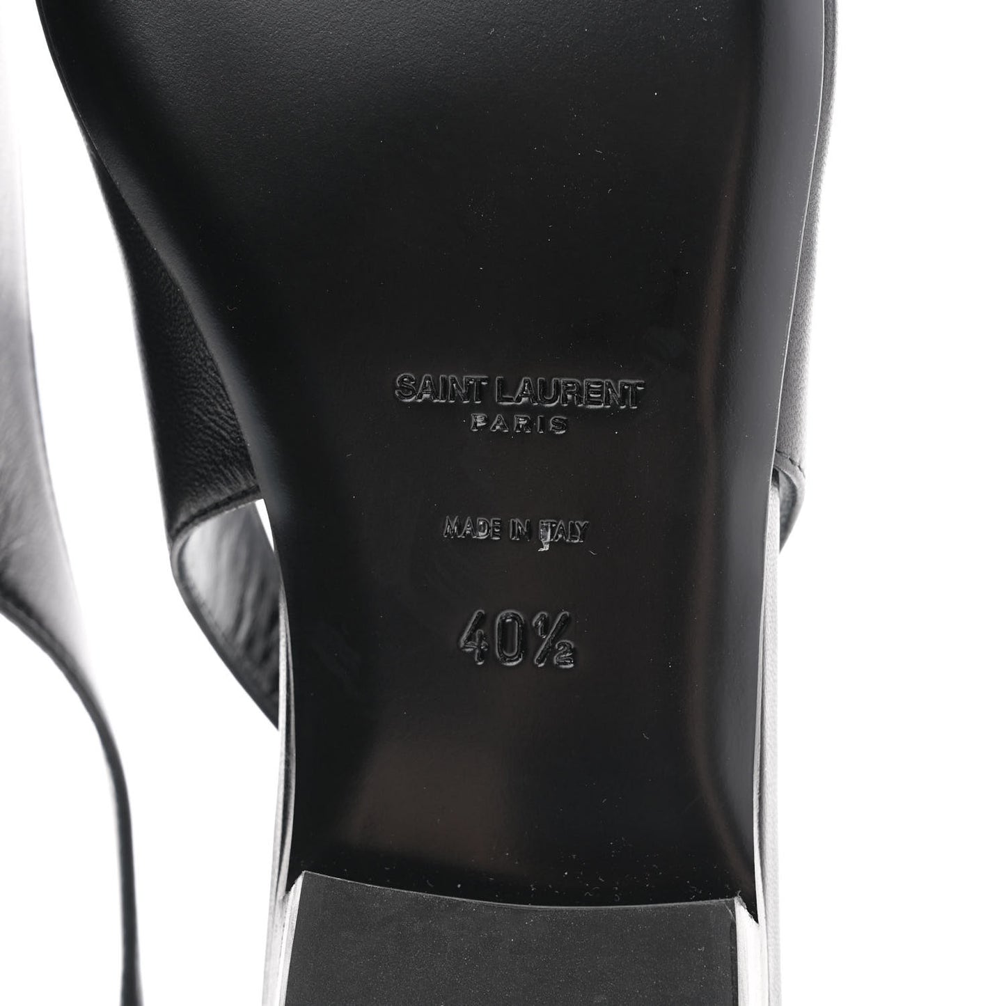Patent Smooth Lambskin Anais Slingback Flats 40.5 Navy Black