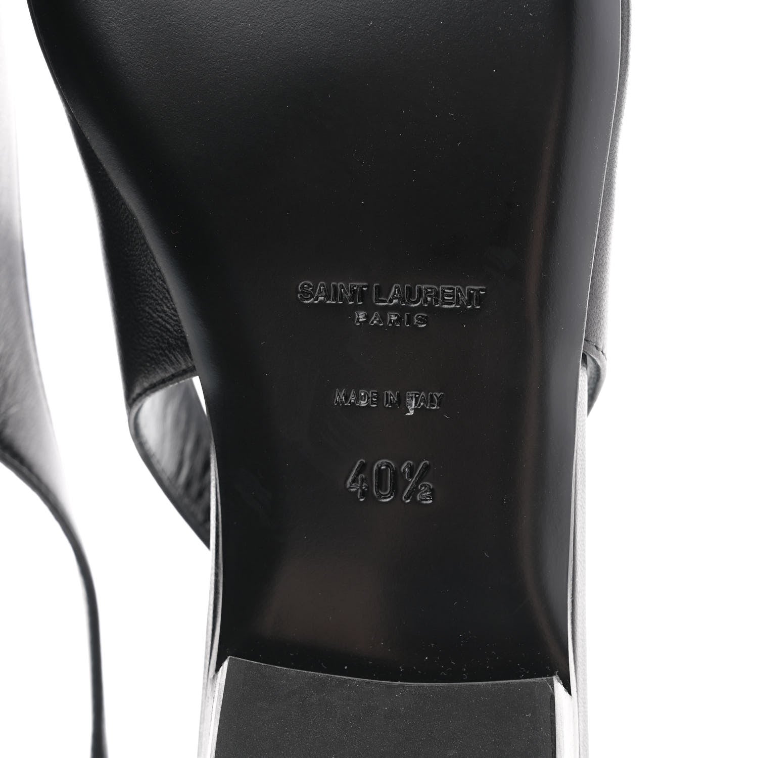 Saint Laurent Patent Smooth Lambskin Anais Slingback Flats 40.5 Navy Black 7 of 9
