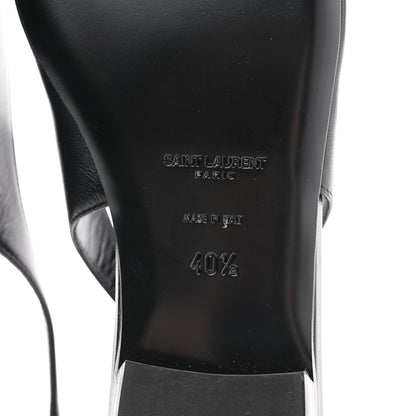 Saint Laurent Patent Smooth Lambskin Anais Slingback Flats 40.5 Navy Black 7 of 9