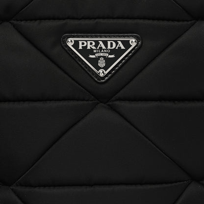 Prada Re-Nylon Nappa Triangle Quilted Padded Double Handled Zip Pocket Tote Black 7 of 9