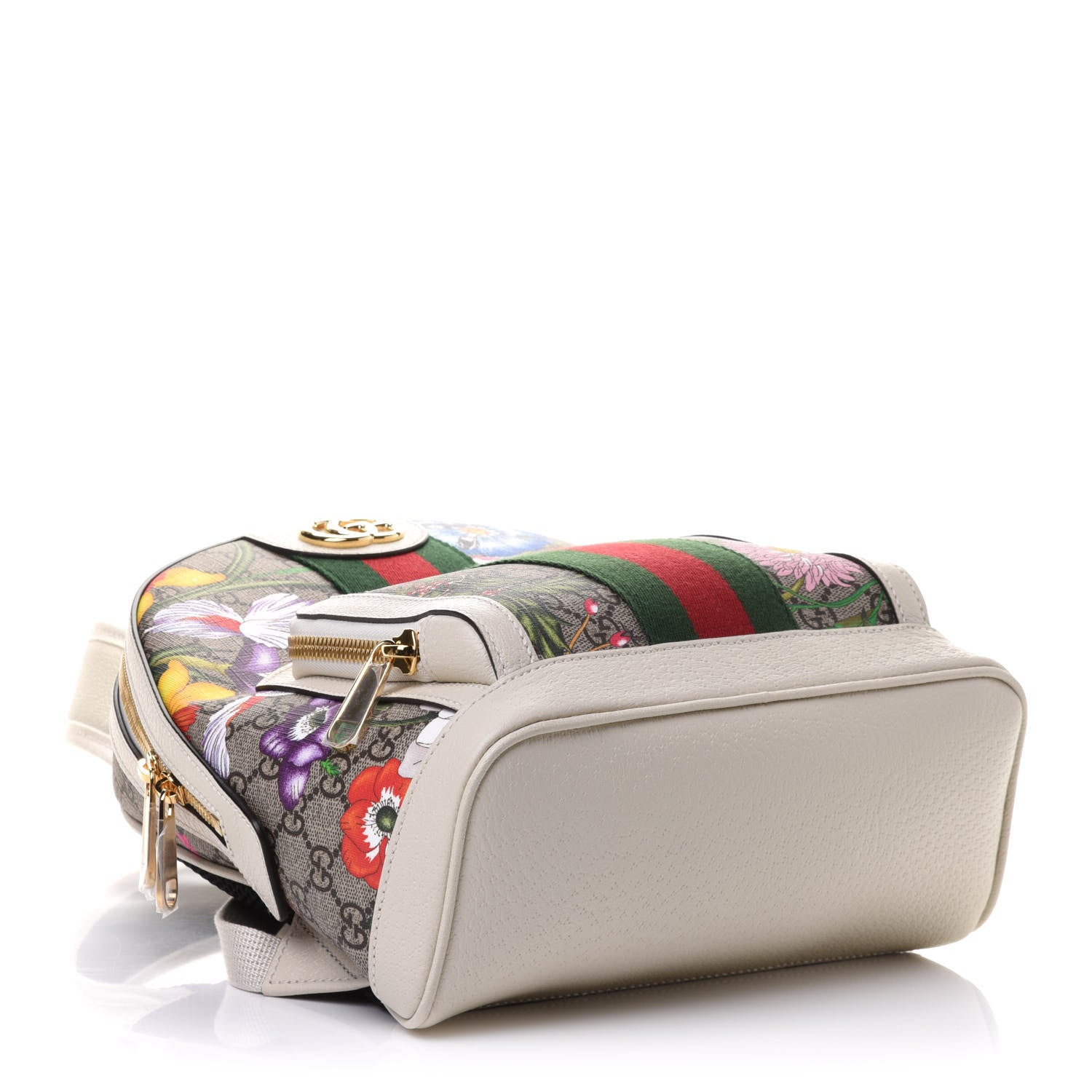 Gucci GG Supreme Monogram Flora Web Small Ophidia Day Backpack White 4 of 11