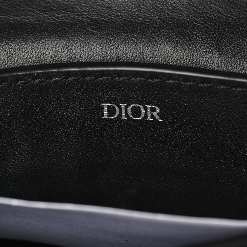 Christian Dior X KAWS Grained Calfskin Saddle Wristlet Black 8 of 9