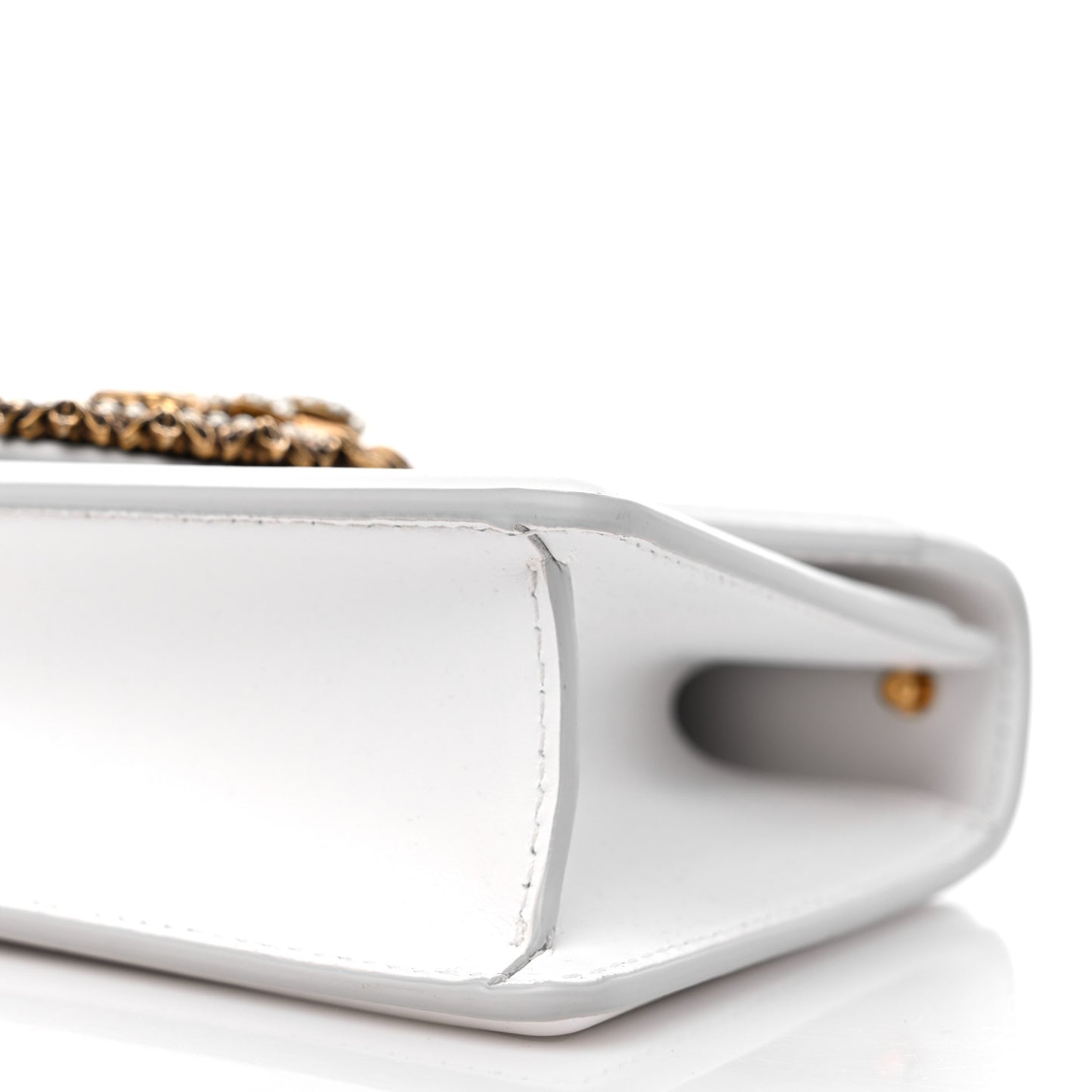 DOLCE & GABBANA Smooth Calfskin Small Devotion Envelope Top Handle Bag White