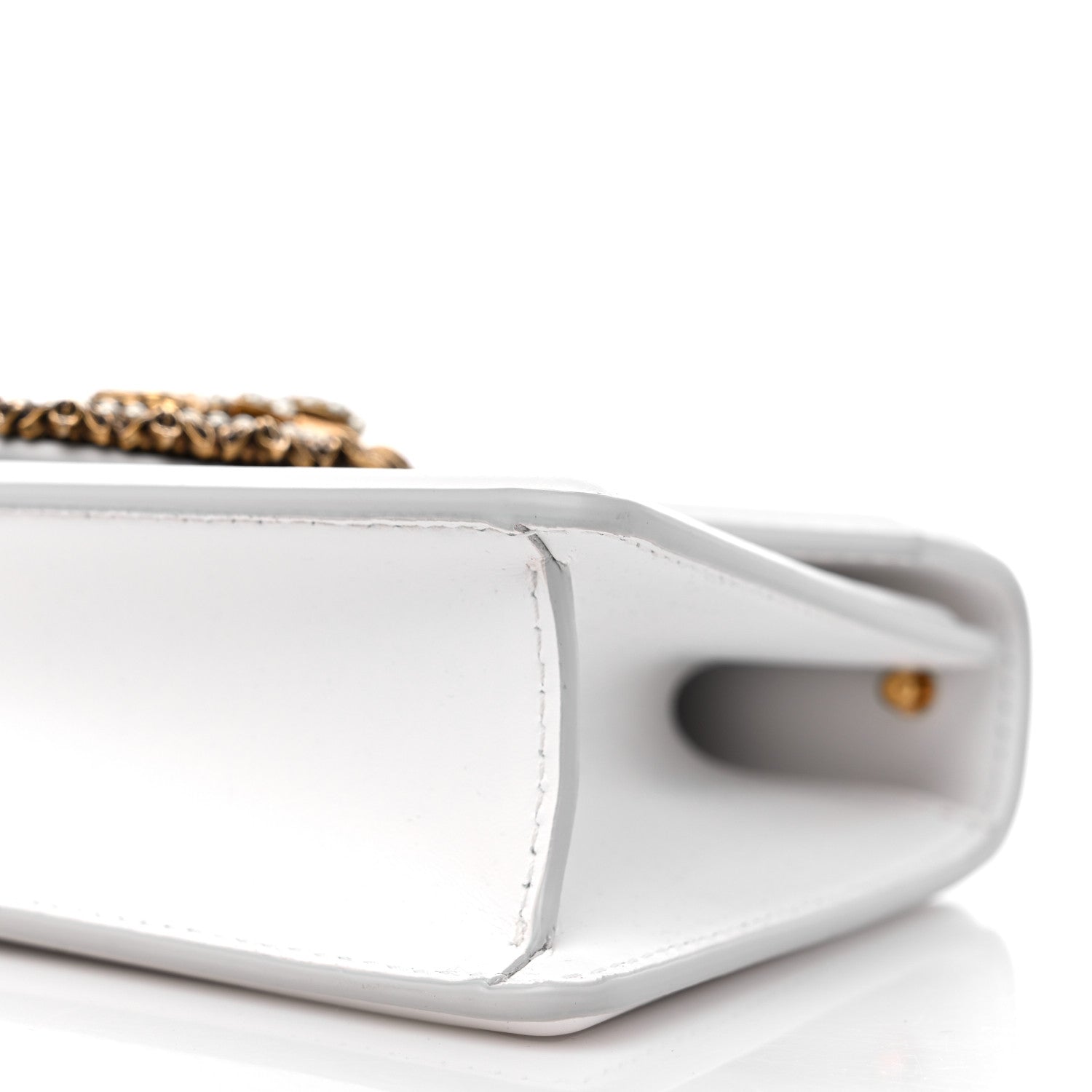 Dolce & Gabbana DOLCE & GABBANA Smooth Calfskin Small Devotion Envelope Top Handle Bag White 8 of 9