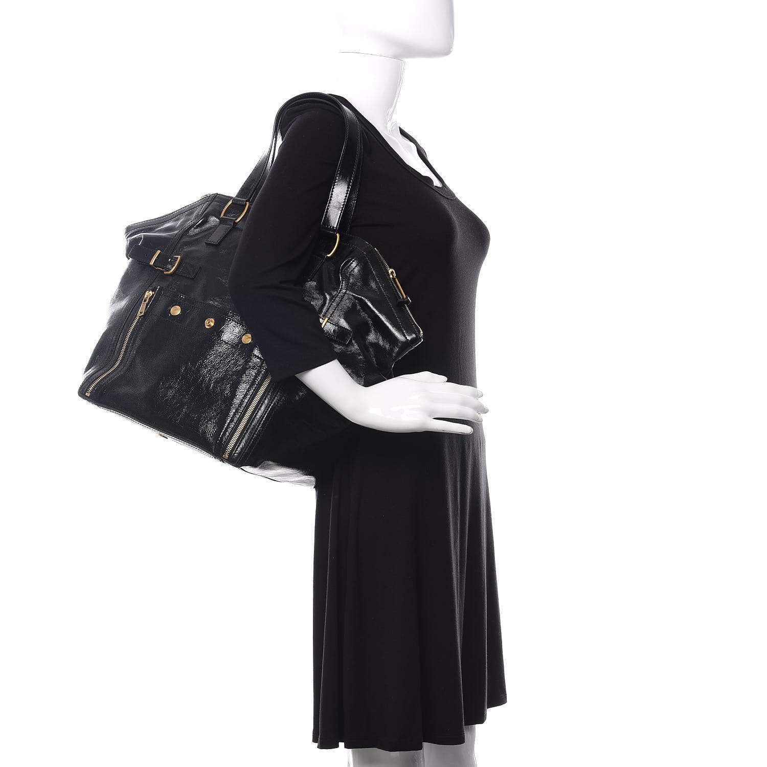 Saint Laurent Patent Medium Downtown Black 2 of 10