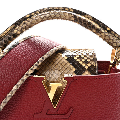 Louis Vuitton Taurillon Snakeskin Mini Capucines Burgundy 7 of 9