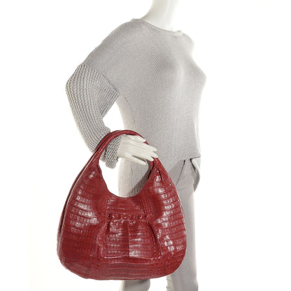 Nancy Gonzalez Crocodile Hobo Red 2 of 7
