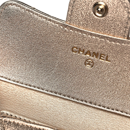 Chanel Metallic Lambskin Quilted Compact Flap Wallet Gold 11 of 12