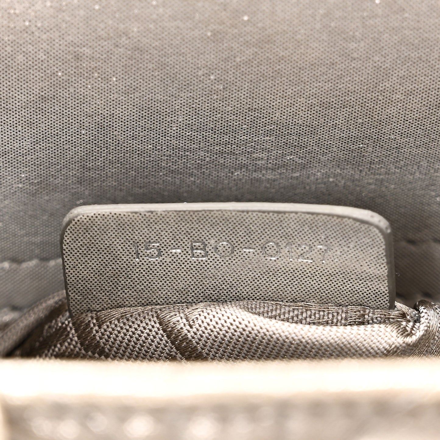 Metallic Lambskin Cannage Mini Lady Dior Silver
