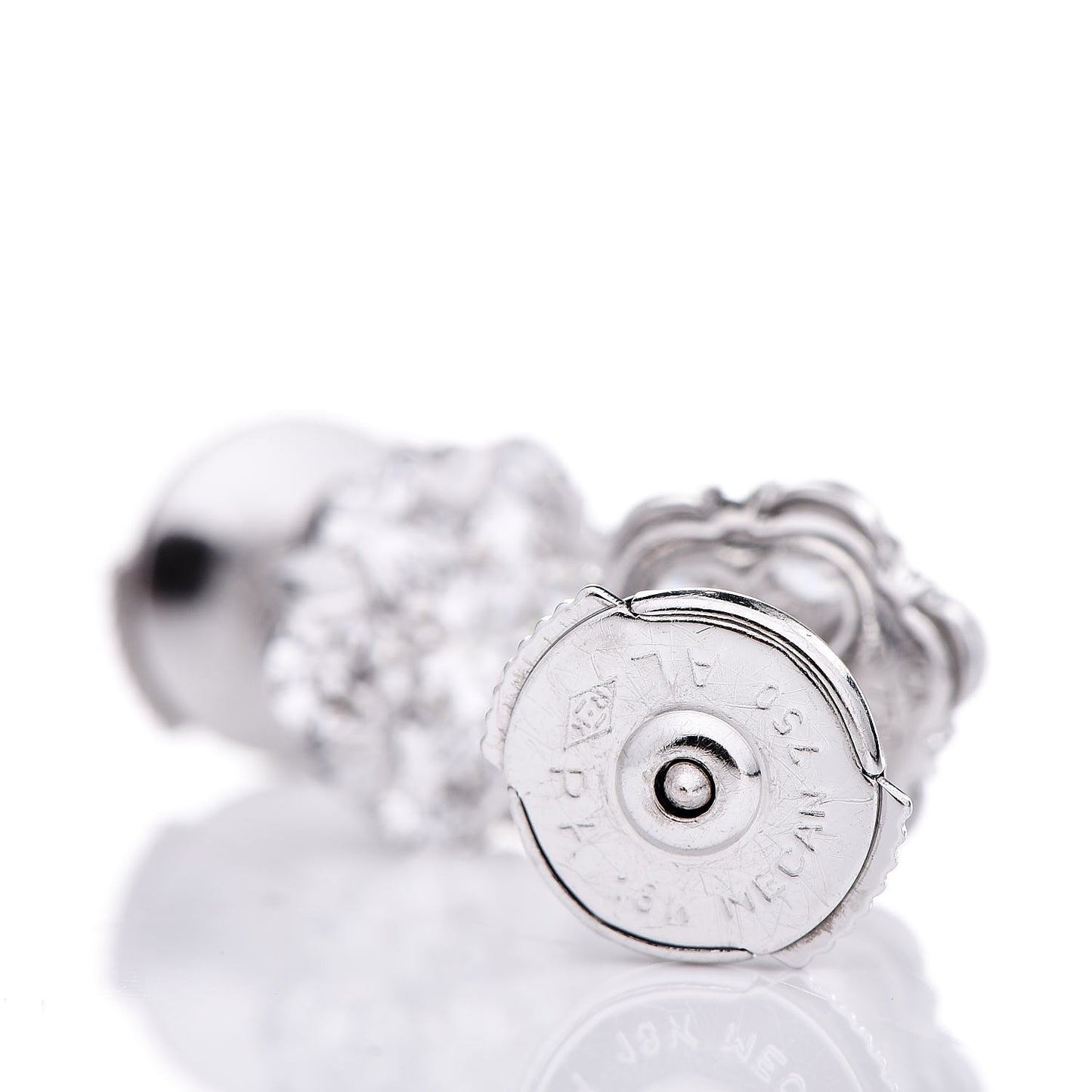 18K White Gold Diamond Fleurette Earrings