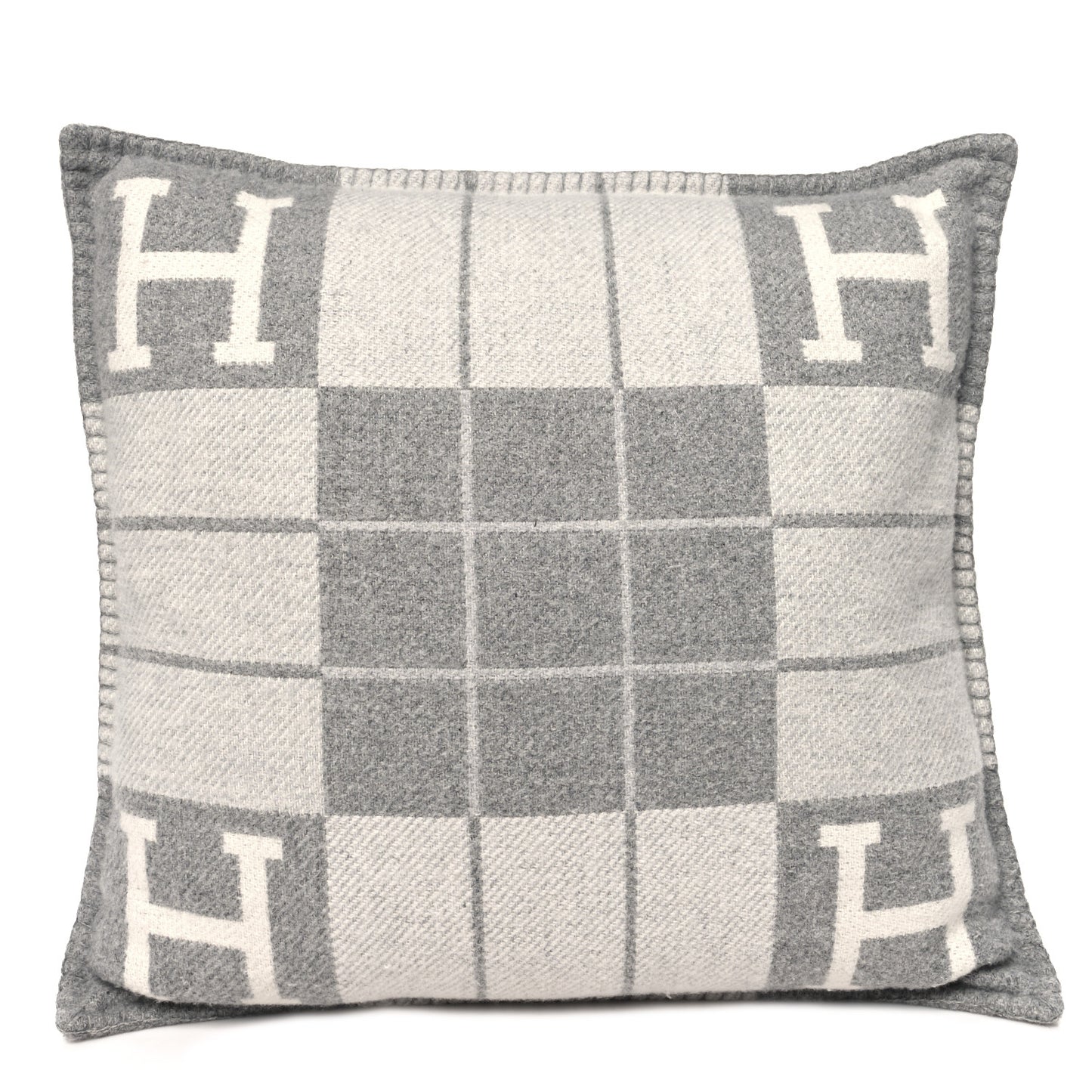 Wool Cashmere Avalon III Pillow PM Ecru Gris Clair