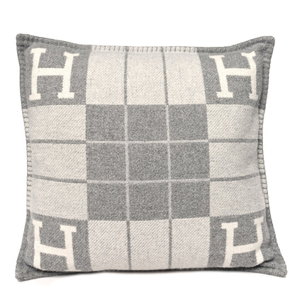 Hermes Wool Cashmere Avalon III Pillow PM Ecru Gris Clair 1 of 4