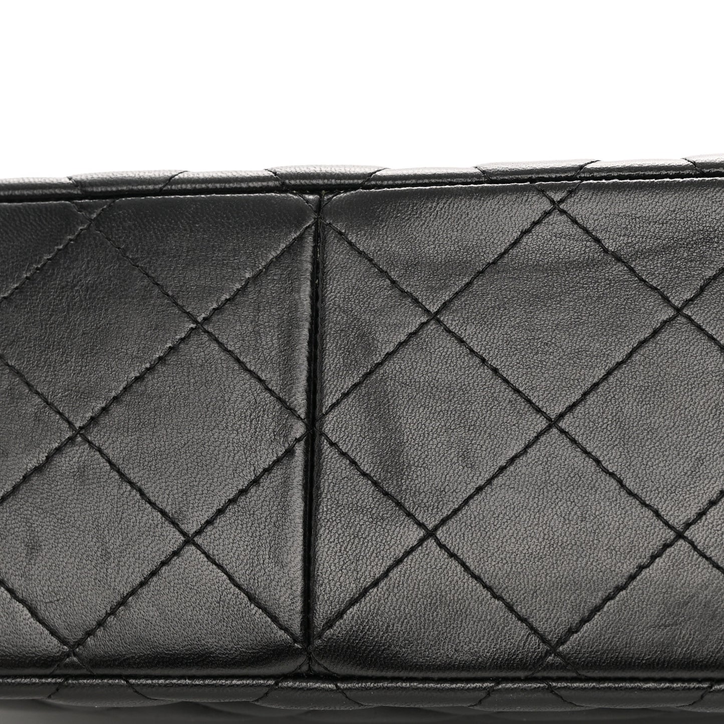 Lambskin Quilted Jumbo Double Flap Black