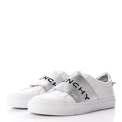 Givenchy Calfskin Band Logo Womens Urban Street Sneakers 38 Argent 3 of 9