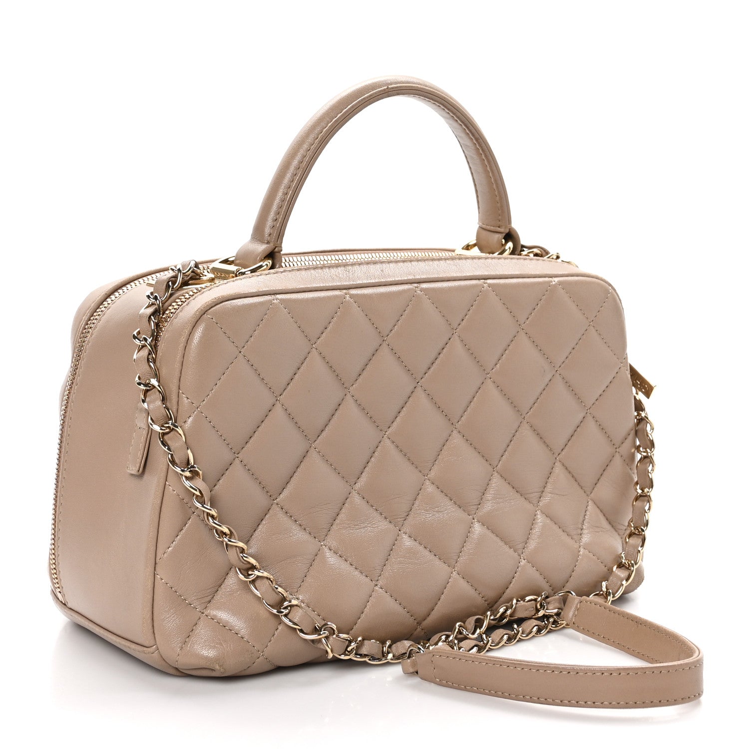 Chanel Lambskin Quilted Medium Trendy CC Bowling Bag Beige 3 of 14