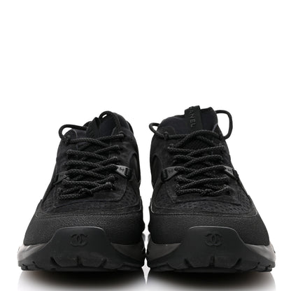 Chanel Suede Calfskin Mens CC Sneakers 42 Black 3 of 9